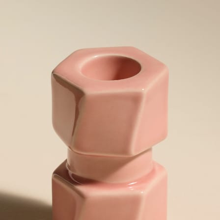 Kerzenleuchter Colonna Petit keramik rosa / H 7.5 cm - Maison Sarah Lavoine