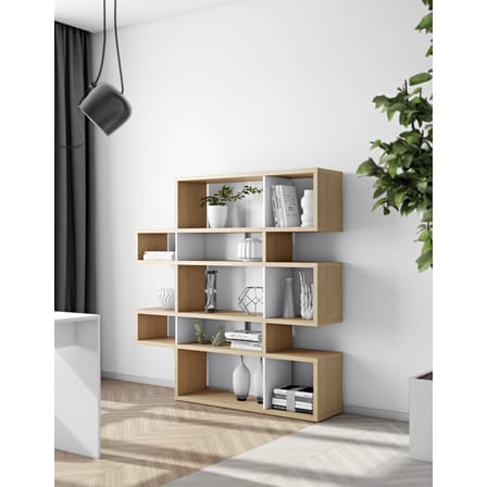 Libreria Sydney legno naturale / L 156 x H 160 cm - POP UP HOME