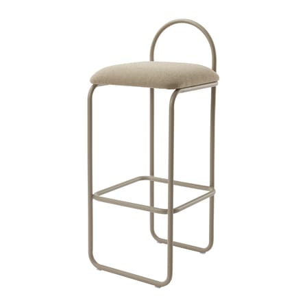 Angui Large High stool textile beige / H 75 cm - Recycled polyester fabric - AYTM