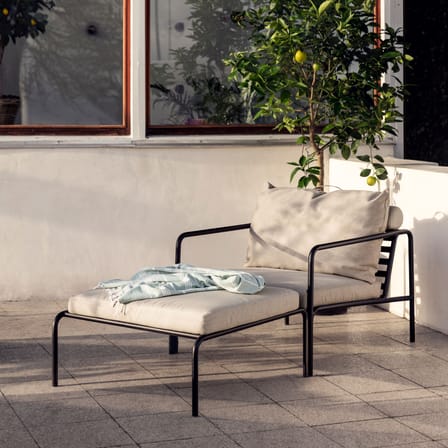 Pouf per esterno Avon metallo tessuto beige - Houe
