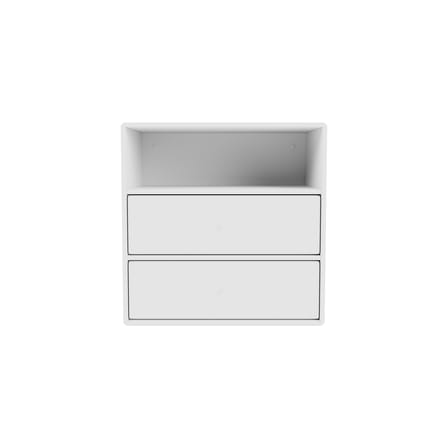 Rangement mural Montana Mini 1006 bois blanc / 2 tiroirs + 1 compartiment - 35 x 35 x P 25 cm - MONTANA
