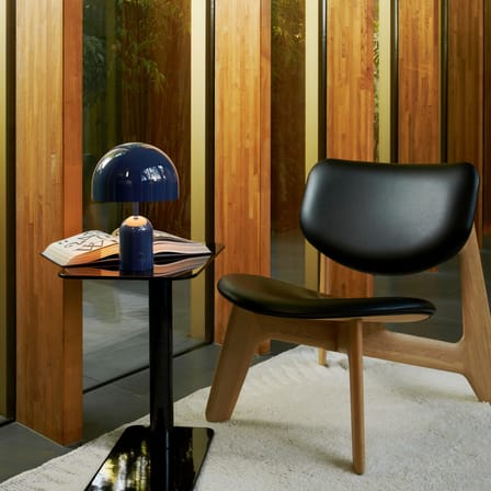 Fauteuil bas Slab Lounge cuir noir - Tom Dixon