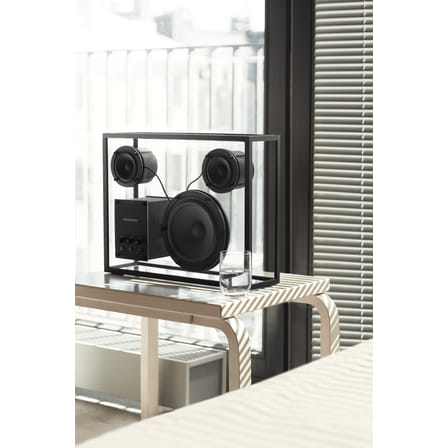 Large Speaker glass black transparent / L 42 x H 33 cm - Tempered glass - Transparent Speaker