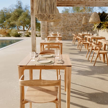 Bok OUTDOOR Square table natural wood / 80 x 80 cm - 4 people  - Ethnicraft