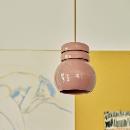 Suspension Bulb céramique rose / Ø 13 x H 15,2 cm - HK LIVING