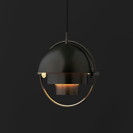 Suspension Multi-Lite Small métal noir / Ø 25 cm - Modulable & orientable / Réédition 1972 - Gubi