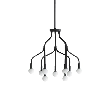 Suspension Vekst Small métal noir /  Ø 62 x H 54 cm - 12 branches (ampoules incluses) - Normann Copenhagen
