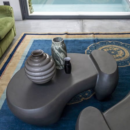 Table basse Dune Large céramique gris / 112 x 73 x H 38 cm - Mogg