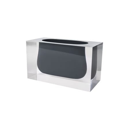 Bel Air Gorge Vase plastic material grey / Acrylic - Rectangle H 12 cm - Jonathan Adler