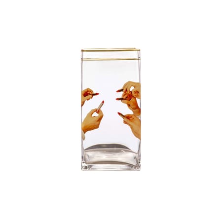 Vase Toiletpaper - Lipsticks verre multicolore / 15 x 15 x H 30 cm - Détail or 24K - Seletti