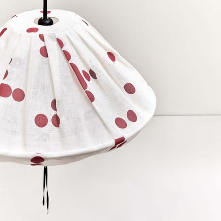 Abat-jour Yumi tissu rouge / Ø 50 x H 30 cm - Lin - NOBODINOZ