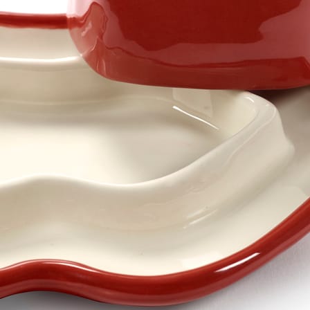Beurrier Lips céramique rouge / Petit plat avec couvercle - Serax