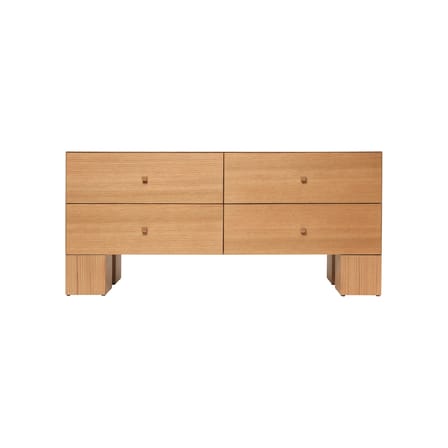 Buffet Kuben bois naturel / 4 tiroir - L 135 x P 45 x H 62.5 cm - Ferm Living