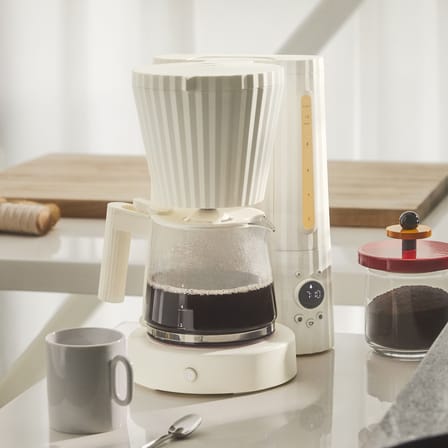 Cafetière filtre Plissé plastique blanc / Programmable - 1,5 L/10 tasses - Alessi