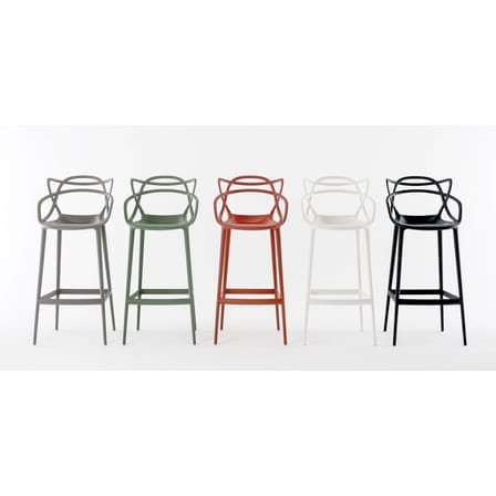 Chaise de bar Masters noir / H 75 cm - Kartell