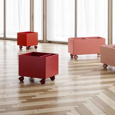 Coffre à roulettes Colour Box II bois jaune / 46.8 x 35,4 x H 37.8 cm - MONTANA