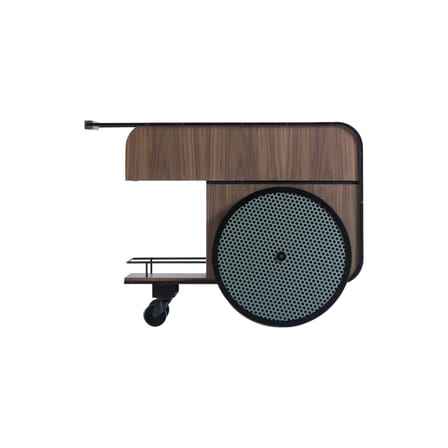 Trink Dresser natural wood / Bar Trolley - 100 x 54 x H 75 cm / Perforated canvas - KANN DESIGN