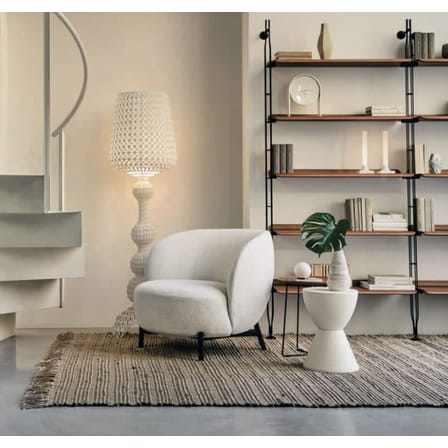 Fauteuil rembourré Lunam tissu blanc / Tissu bouclé - Kartell