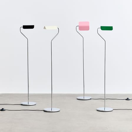 Lampadaire Apex métal blanc / Liseuse orientable - H 110 cm - Hay