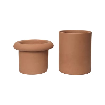 Pot de fleurs Rollo Small céramique orange / Ø 31 x H 36 cm - Ferm Living