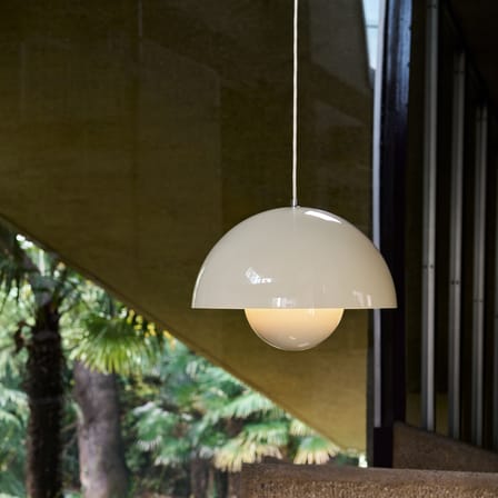 Suspension Flowerpot VP7 métal beige / Ø 37 cm - By Verner Panton, 1968 - &tradition