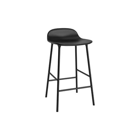 Tabouret de bar rembourré Form cuir noir / H 65 cm - Cuir / Rembourrage intégral - Normann Copenhagen