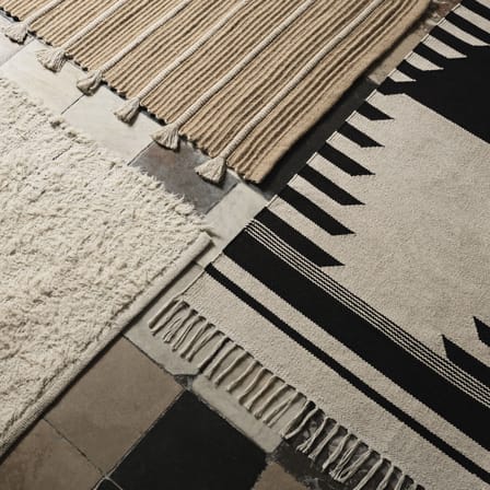 Tapis Iselin tissu noir / 140 x 200 cm - BROSTE COPENHAGEN