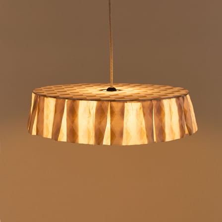 Abat-jour Vibes tissu jaune / Ø 50 x H 12 cm - Voile de coton - NOBODINOZ