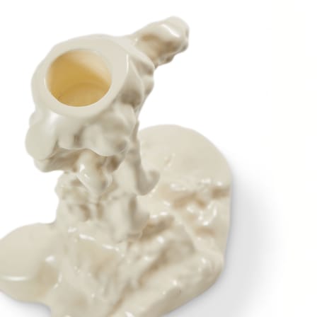 Bougeoir Drip Small métal blanc / H 14 cm - Pols Potten