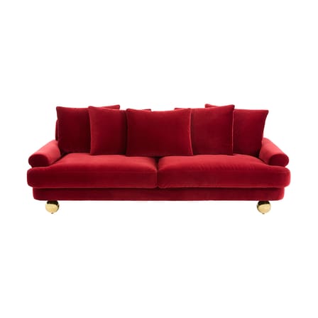 Canapé droit Greenwich rouge / L 220 cm - Velours - Jonathan Adler