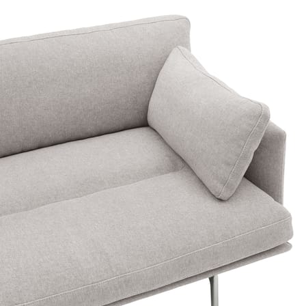 Canapé droit Outline Soft tissu gris / 3 places - L 220 cm - Muuto