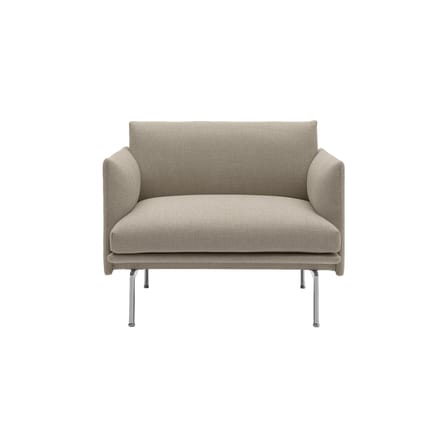 Fauteuil rembourré Outline tissu beige - Muuto