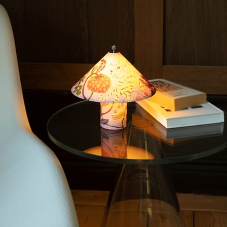 Lampe sans fil rechargeable Loulou LED tissu rose - CRÈME ATELIER