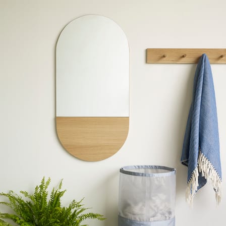 Miroir mural Crescent Oval bois naturel / L 50 x H 100 cm - HÜBSCH
