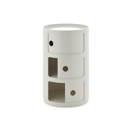 Rangement Componibili New Big plastique blanc / 3 tiroirs - Ø 42 x H 69,5 cm - Kartell