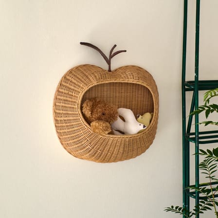 Rangement mural Apple / Rotin - L 49.6 x H 52 cm - Ferm Living