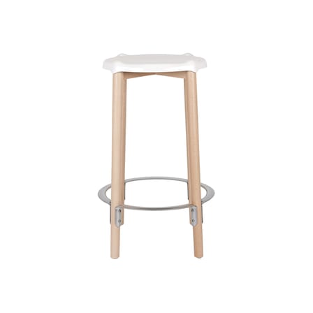 Sgabello alto Poêle Collection metallo bianco / By Philippe Starck - H 65 cm - Alessi
