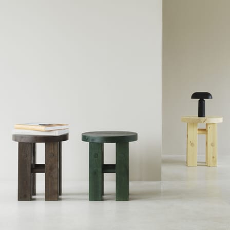 Fyr Stool wood green / Ø 40 x H 45 cm - Normann Copenhagen