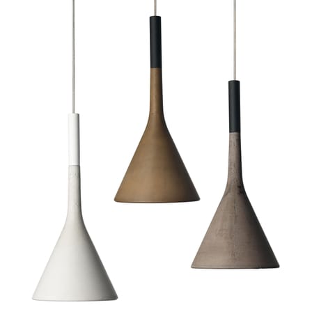 Suspension Aplomb  / Ciment - Ø 17 cm x H 36 cm / Câble 3,5 mètres - Foscarini