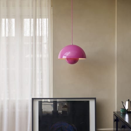 Suspension Flowerpot VP7 métal rose / Ø 37 cm - By Verner Panton, 1968 - &tradition