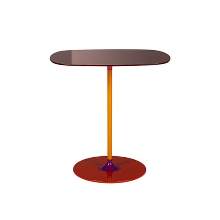 Table d'appoint Thierry verre rouge / 33 x 50 x H 50 cm - Verre - Kartell