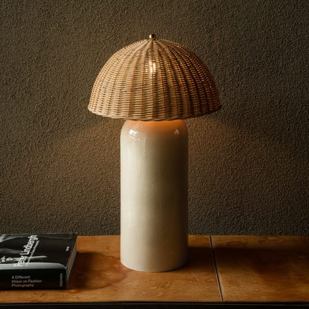 Arvin Large Table lamp cane & fibres beige / H 61 cm - Vincent Sheppard