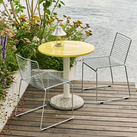 Table ronde Ceramic Outdoor céramique jaune / Ø 70 cm - Porcelaine / Seconde vie - Hay
