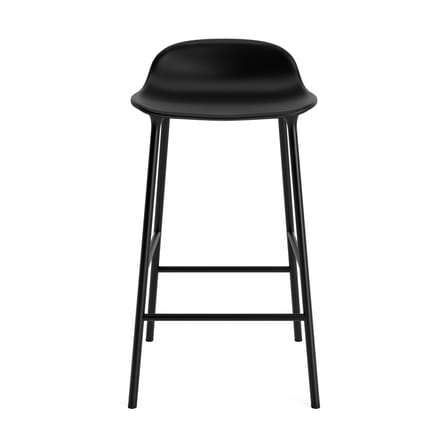 Tabouret de bar rembourré Form cuir noir / H 65 cm - Cuir / Rembourrage intégral - Normann Copenhagen