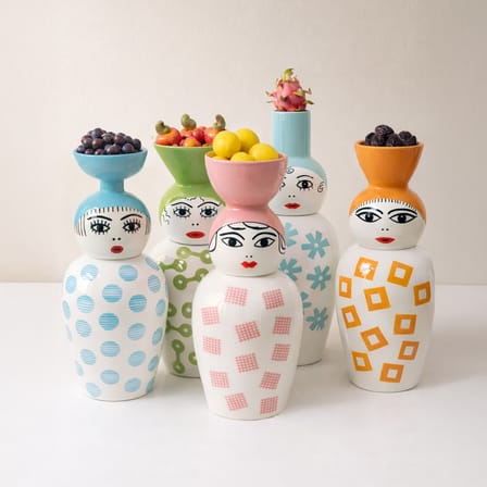 Vase Canopie - Zita céramique bleu / Ø 17 x H 41,6 cm - Seletti