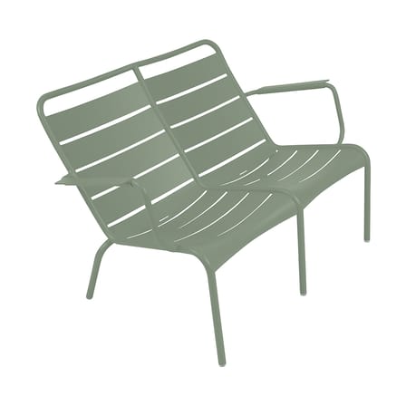 Banc avec dossier Luxembourg Duo métal vert / 2 places - L 119 cm - Fermob