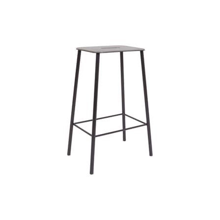 Adam Bar stool leather grey / H 65 cm - Indoor - Frama 