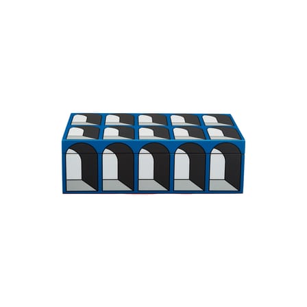 Boîte Arcade Medium bois bleu / 25 x 15 cm x H 7 cm - Jonathan Adler