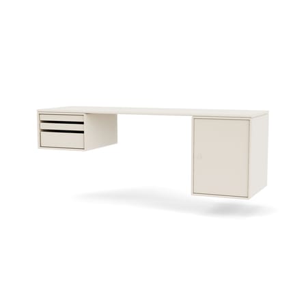 Bureau mural Workshop bois blanc / L 140,7 x Prof. 46 cm - MONTANA