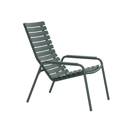 Fauteuil lounge ReCLIPS plastique vert / Accoudoirs métal - Plastique recyclé - Houe